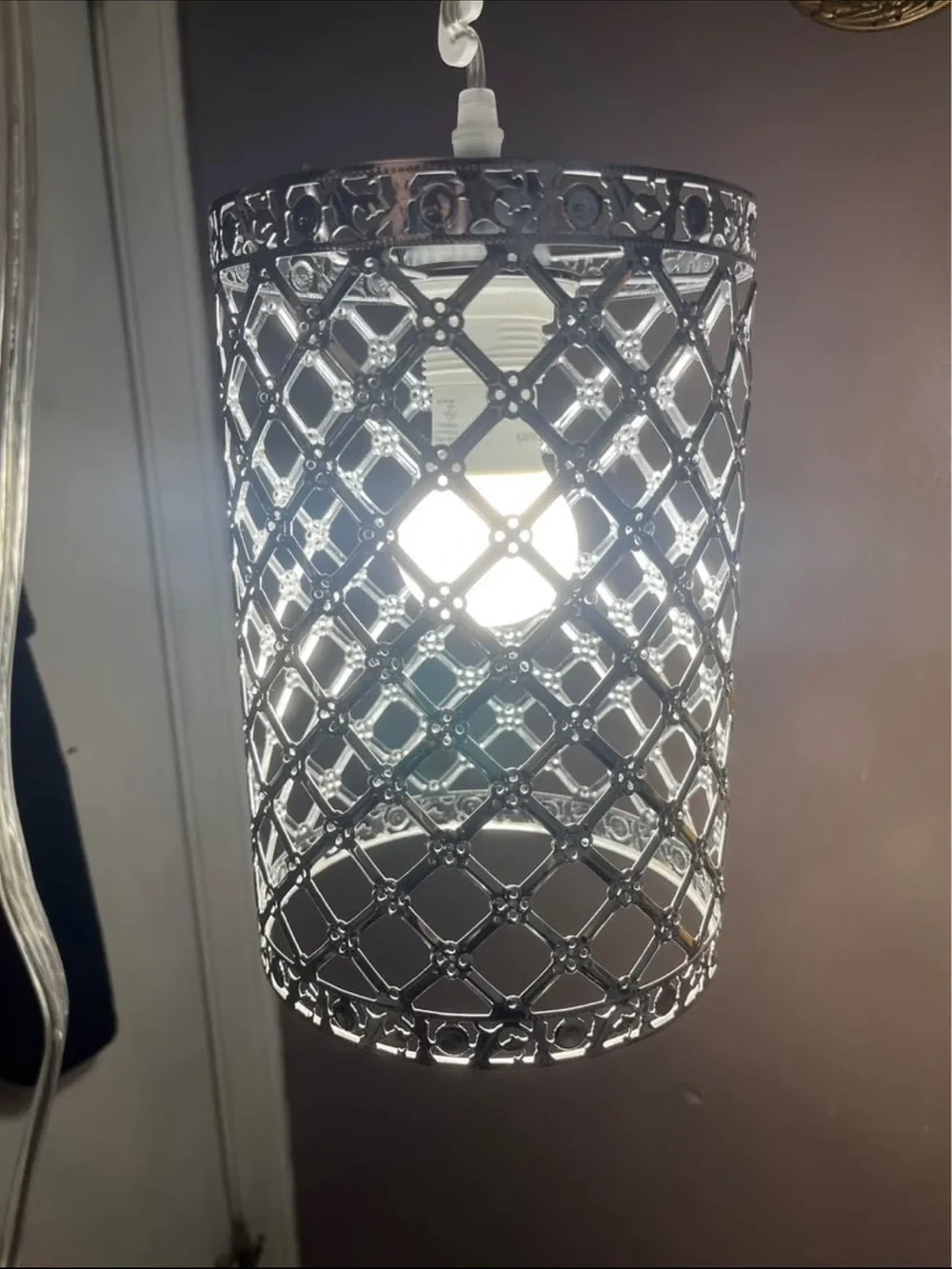 Silver Decorative Metal Hanging Lamp - Home Accents